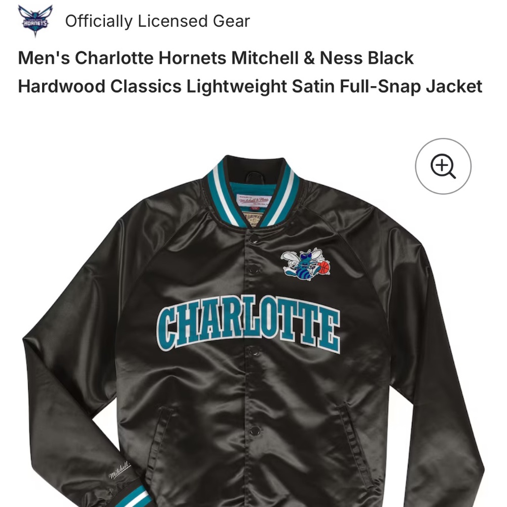 Men's Charlotte Hornets Mitchell & Ness Black Hardwood Classics Lightweight Sati